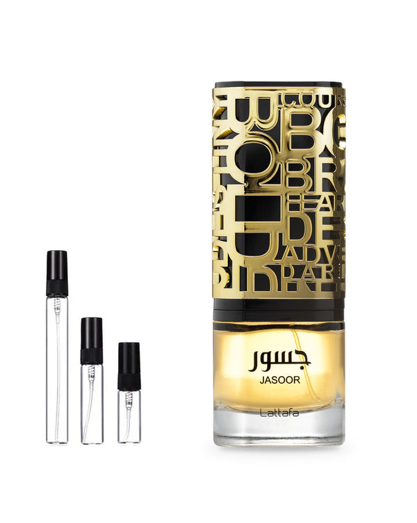Lattafa Jasoor sample – decant in glazen sprayflesje (2, 5 of 10 ml)