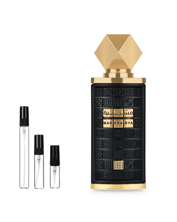 Lattafa Mashrabya sample – decant in glazen sprayflesje (2, 5 of 10 ml)