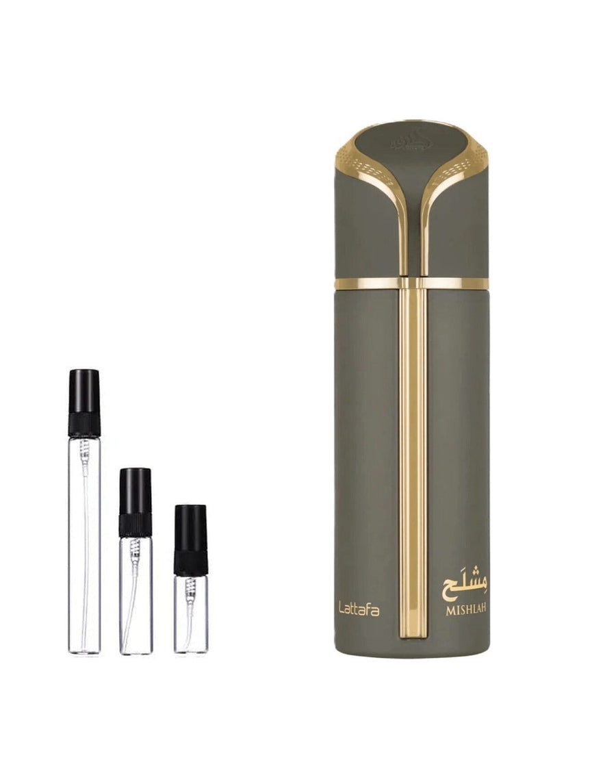 Lattafa Mishlah sample – decant in glazen sprayflesje (2, 5 of 10 ml)
