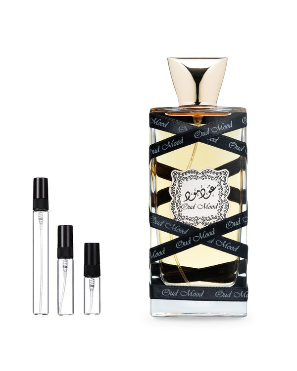 Lattafa Oud Mood sample – decant in glazen sprayflesje (2, 5 of 10 ml)