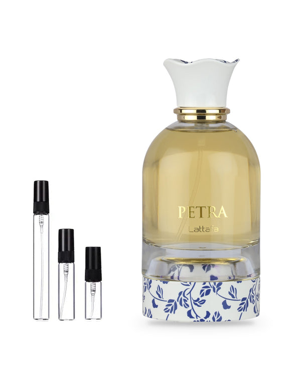 Lattafa Petra sample – decant in glazen sprayflesje (2, 5 of 10 ml)