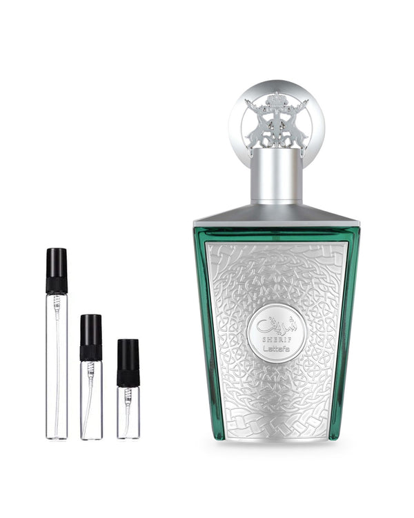 Lattafa Sherif sample – decant in glazen sprayflesje (2, 5 of 10 ml)