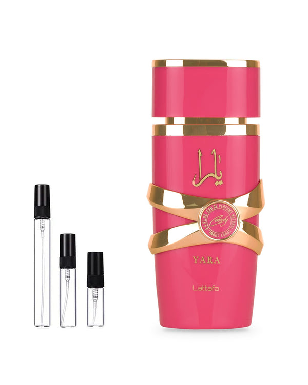Lattafa Yara Candy sample – decant in glazen sprayflesje (2, 5 of 10 ml)