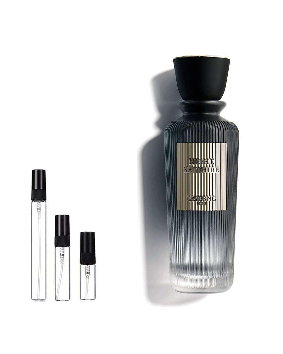 Laverne Night Sapphire sample – decant in glazen sprayflesje (2, 5 of 10 ml)