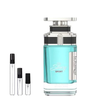 Le Bonheur The Story Sport sample – decant in glazen sprayflesje (2, 5 of 10 ml)