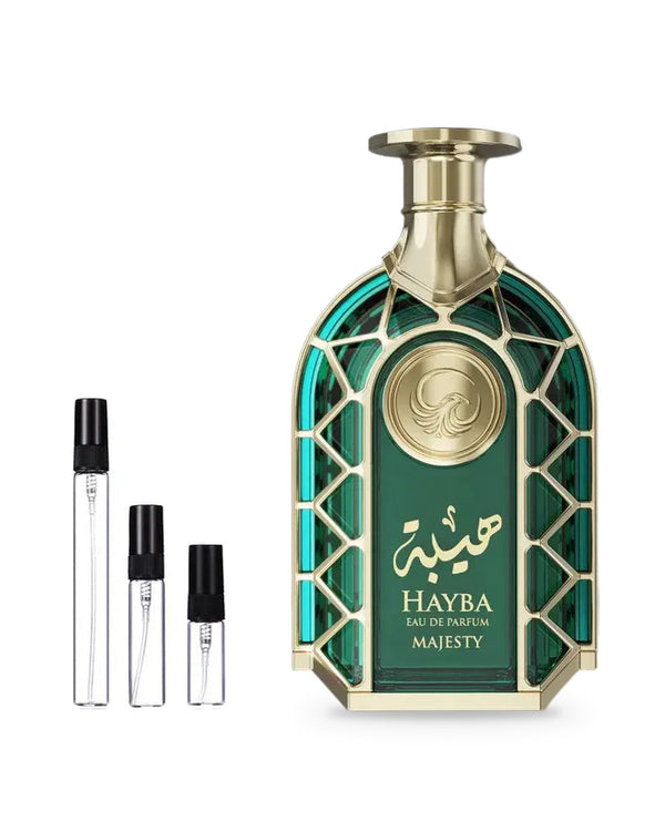 Le Falcone Hayba Majesty sample – decant in glazen sprayflesje (2, 5 of 10 ml)