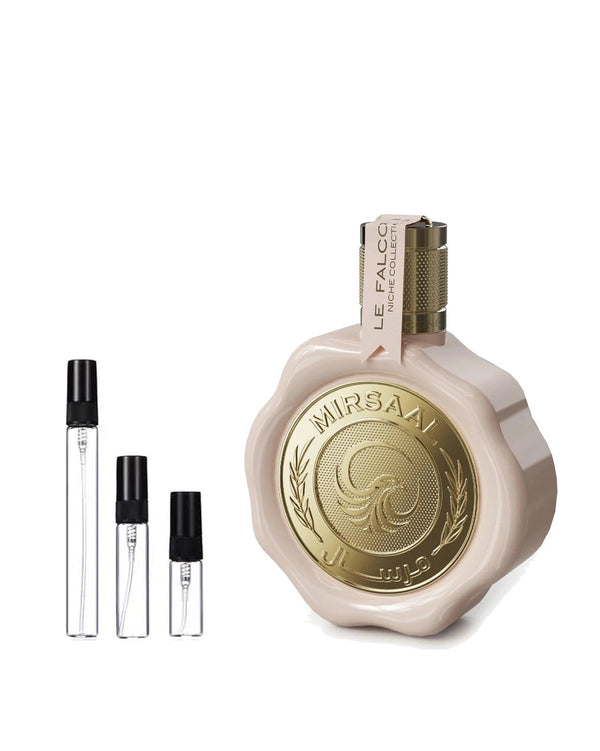 Le Falcone Mirsaal Passion sample – decant in glazen sprayflesje (2, 5 of 10 ml)
