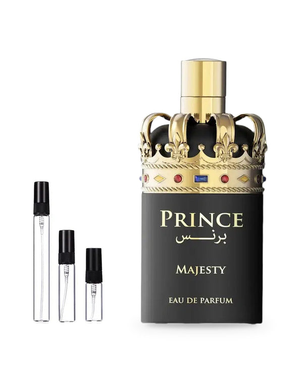 Le Falcone Prince Majesty sample – decant in glazen sprayflesje (2, 5 of 10 ml)