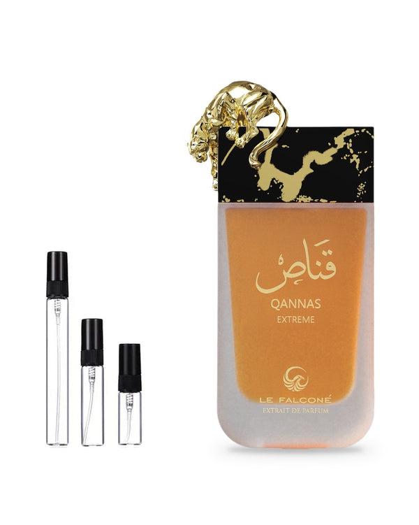 Le Falcone Qannas Extreme sample – decant in glazen sprayflesje (2, 5 of 10 ml)