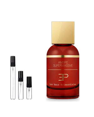 Les Eaux Primordiales Ambre Supermassive Extrait de Parfum Sample – 2, 5 of 10 ml decant in glazen sprayflesje