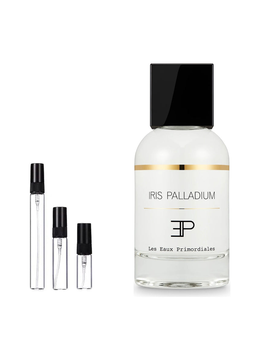 Les Eaux Primordiales Iris Palladium sample – decant in glazen sprayflesje (2, 5 of 10 ml)