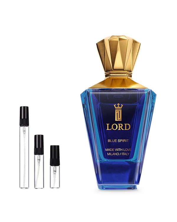 Lord Milano Blue Spirit sample – decant in glazen sprayflesje (2, 5 of 10 ml)