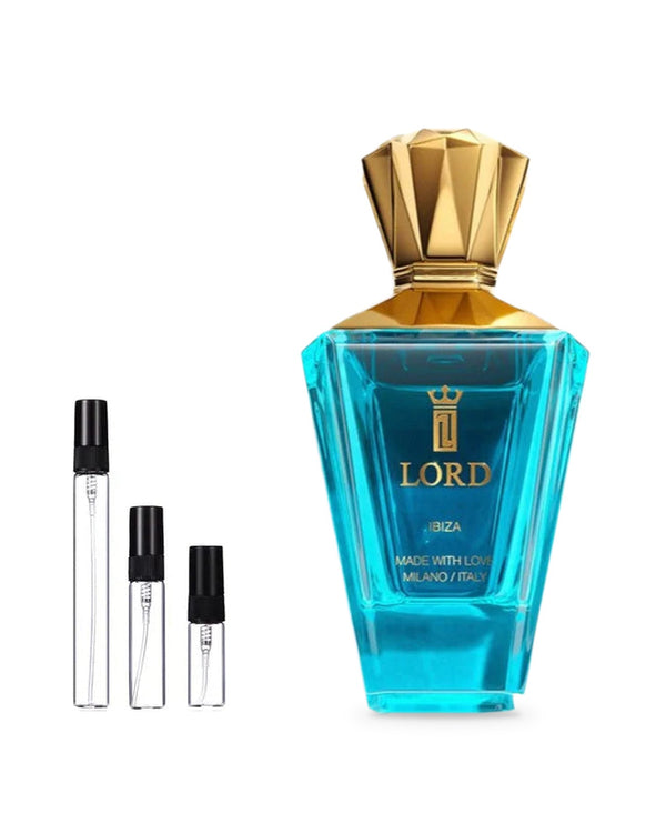 Lord Milano Ibiza sample – decant in glazen sprayflesje (2, 5 of 10 ml)