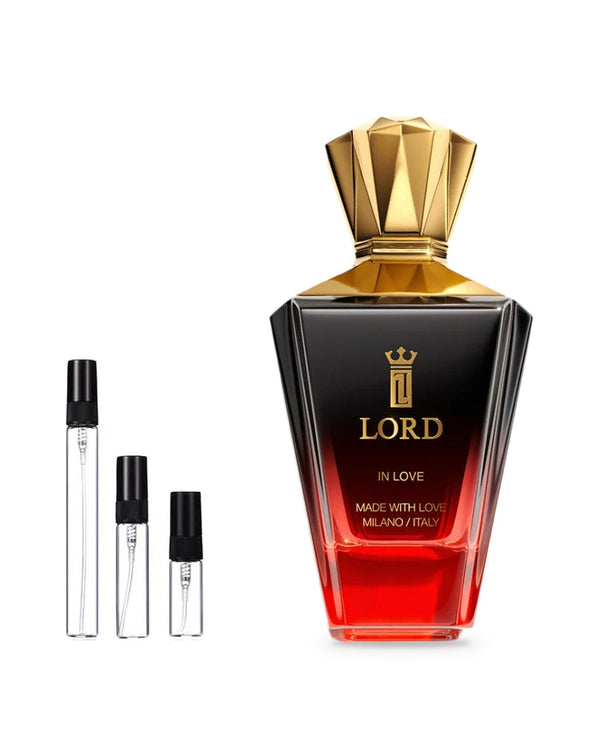 Lord Milano In Love sample – decant in glazen sprayflesje (2, 5 of 10 ml)