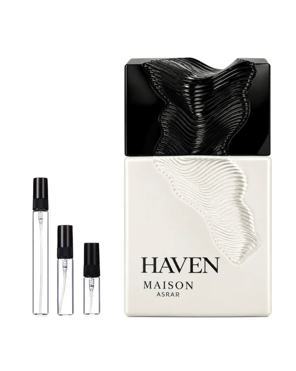 Maison Asrar Haven sample – decant in glazen sprayflesje (2, 5 of 10 ml)