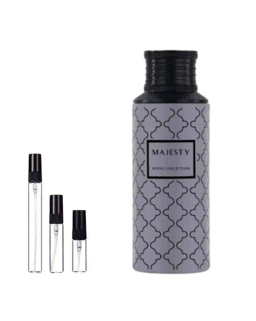 Maison Asrar Majesty sample – decant in glazen sprayflesje (2, 5 of 10 ml)