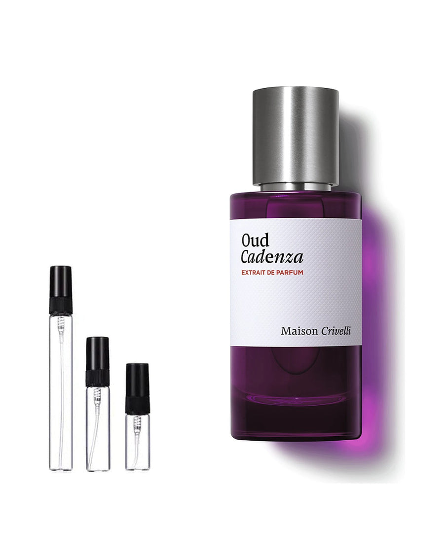 Maison Crivelli Oud Cadenza sample – decant in glazen sprayflesje (2, 5 of 10 ml)