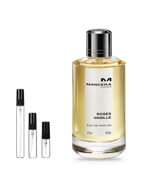 Mancera Roses Vanille sample – decant in glazen sprayflesje (2, 5 of 10 ml)