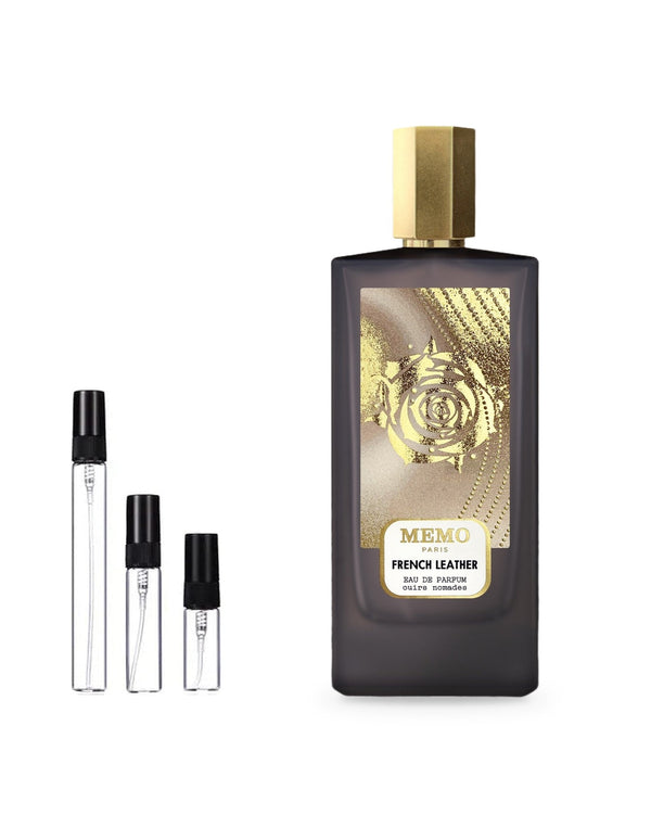 Memo French Leather sample – decant in glazen sprayflesje (2, 5 of 10 ml)