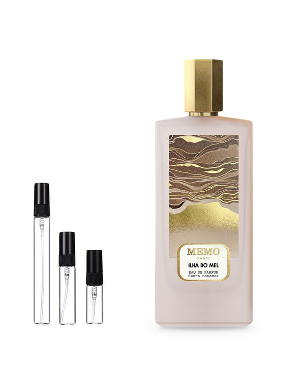 Memo Ilha Do Mel sample – decant in glazen sprayflesje (2, 5 of 10 ml)