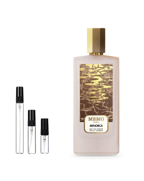 Memo Menorca sample – decant in glazen sprayflesje (2, 5 of 10 ml)