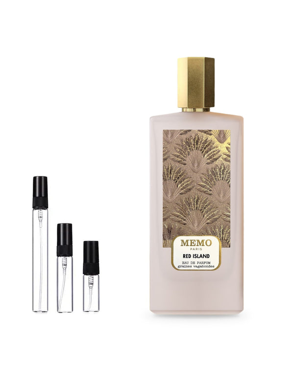 Memo Red Island sample – decant in glazen sprayflesje (2, 5 of 10 ml)