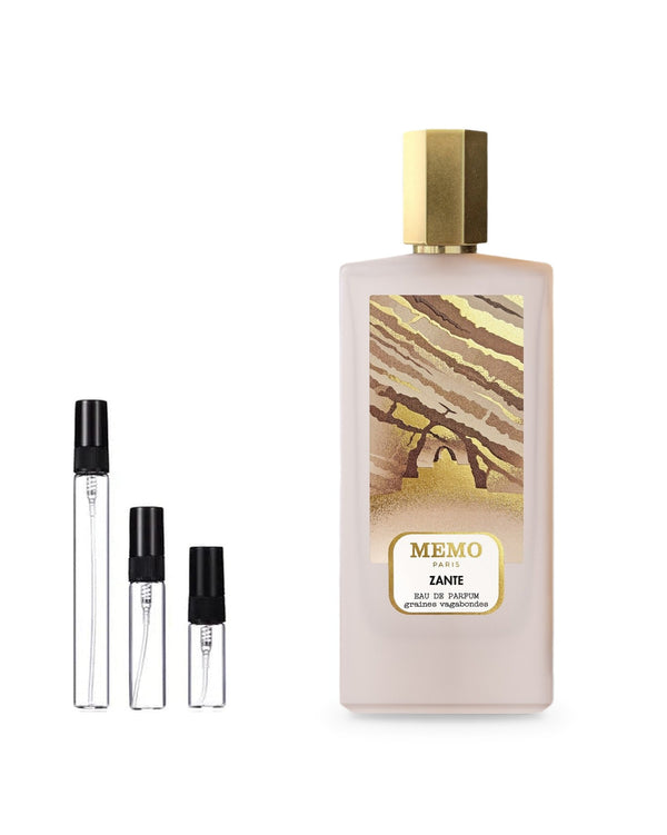 Memo Zante sample – decant in glazen sprayflesje (2, 5 of 10 ml)
