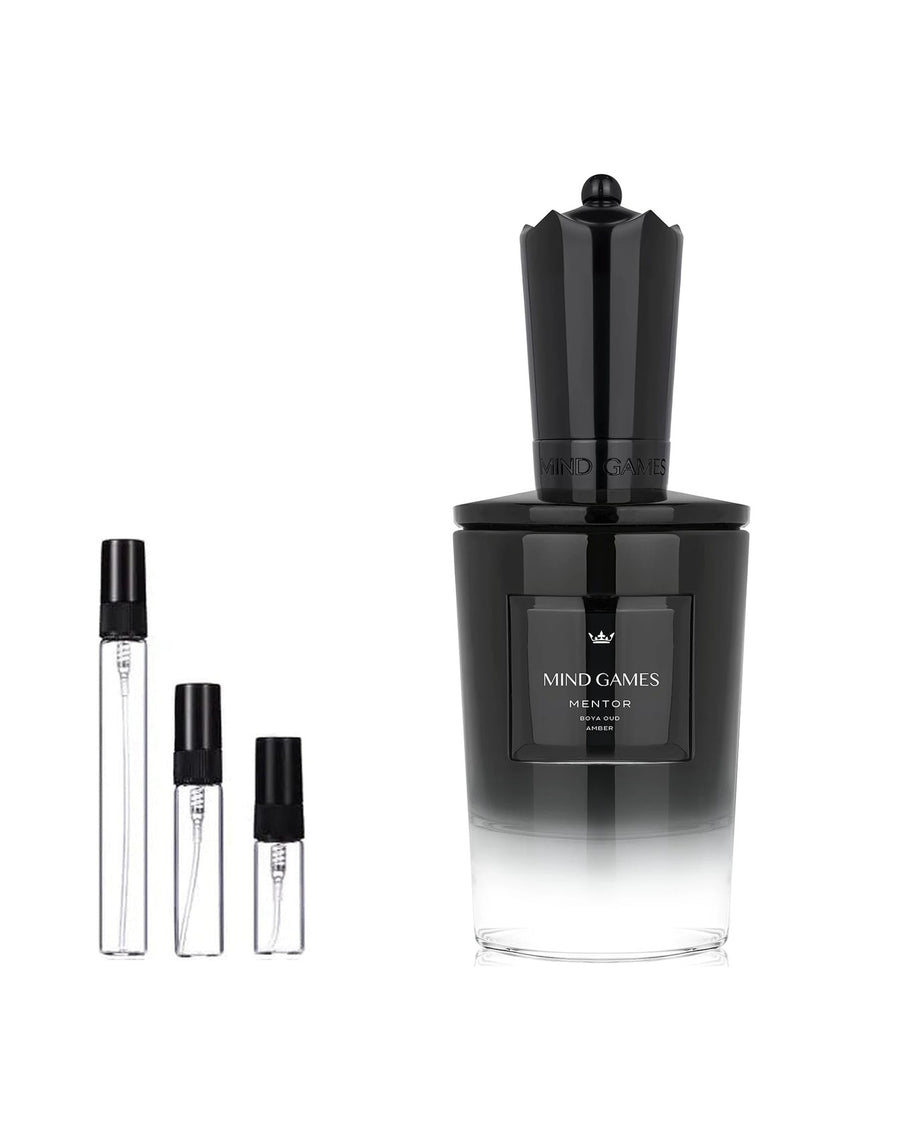 Mind Games Mentor sample – decant in glazen sprayflesje (2, 5 of 10 ml)