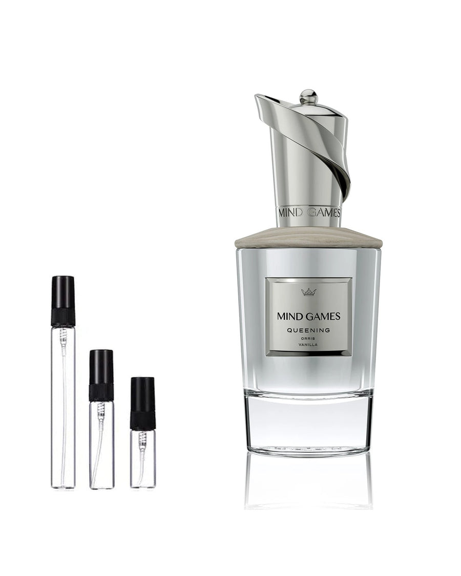 Mind Games Queening sample – decant in glazen sprayflesje (2, 5 of 10 ml)