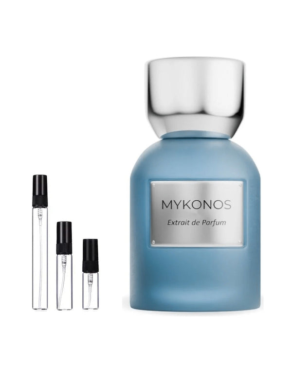 Mykonos Enchanted sample – decant in glazen sprayflesje (2, 5 of 10 ml)