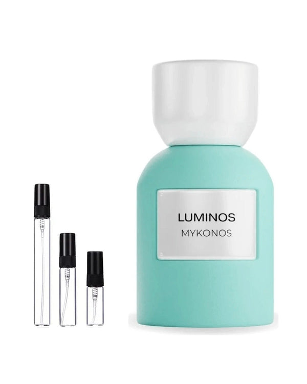 Mykonos Luminos sample – decant in glazen sprayflesje (2, 5 of 10 ml)