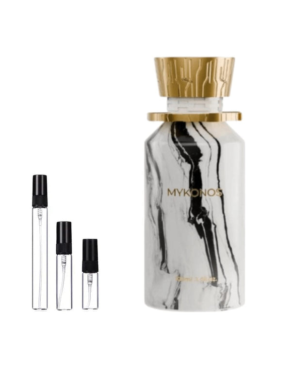Mykonos On The Rocks sample – decant in glazen sprayflesje (2, 5 of 10 ml)