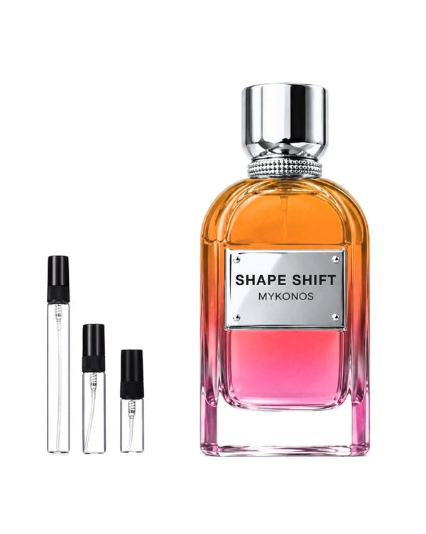 Mykonos Shape Shift Extrait de Parfum sample – decant in glazen sprayflesje (2, 5 of 10 ml)