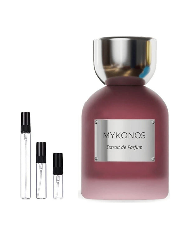 Mykonos Silent Whisper Extrait de Parfum sample – decant in glazen sprayflesje (2, 5 of 10 ml)