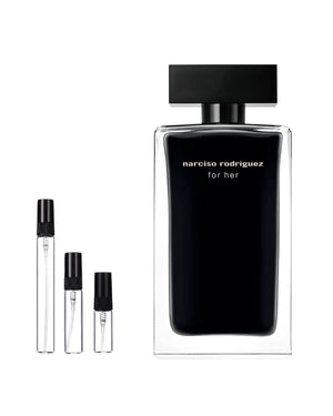 Narciso Rodriguez For Her sample – decant in glazen sprayflesje (2, 5 of 10 ml)