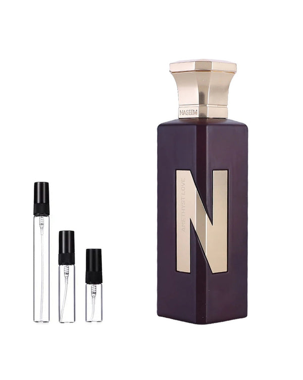 Naseem Amethyst Love sample – decant in glazen sprayflesje (2, 5 of 10 ml)