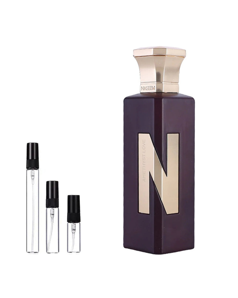 Naseem Amethyst Love sample – decant in glazen sprayflesje (2, 5 of 10 ml)