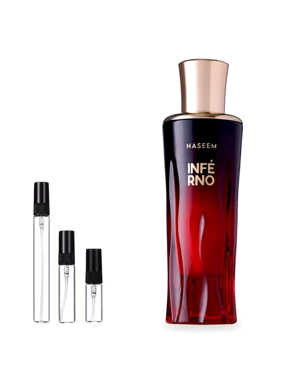 Naseem Inferno sample – decant in glazen sprayflesje (2, 5 of 10 ml)
