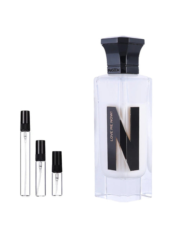 Naseem Love Me Now sample – decant in glazen sprayflesje (2, 5 of 10 ml)
