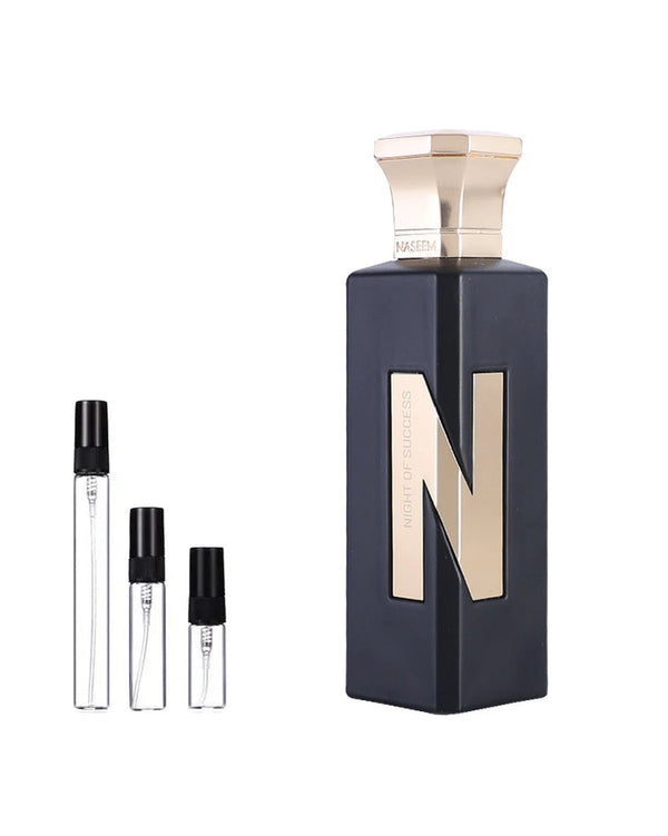 Naseem Night of Success sample – decant in glazen sprayflesje (2, 5 of 10 ml)