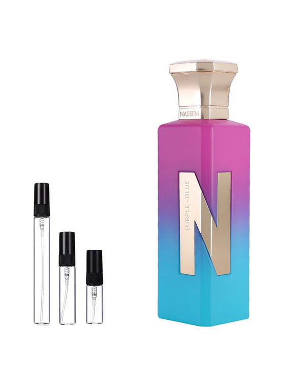 Naseem Purple Blue sample – decant in glazen sprayflesje (2, 5 of 10 ml)