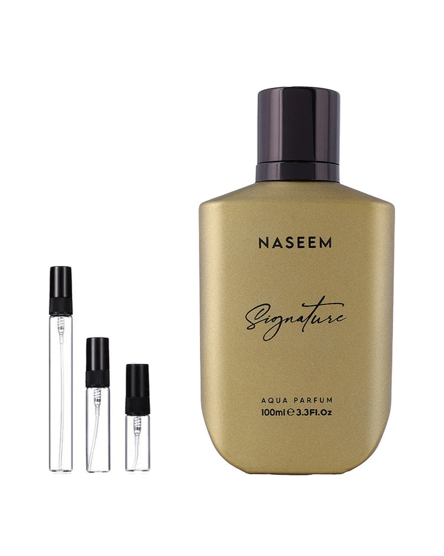 Naseem Signature Golden sample – decant in glazen sprayflesje (2, 5 of 10 ml)