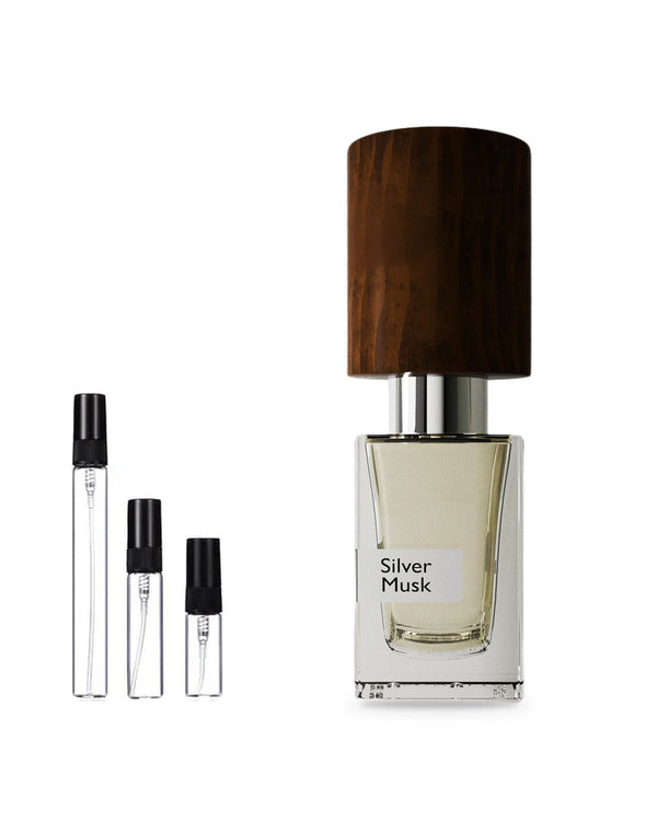 Nasomatto Silver Musk sample – decant in glazen sprayflesje (2, 5 of 10 ml)