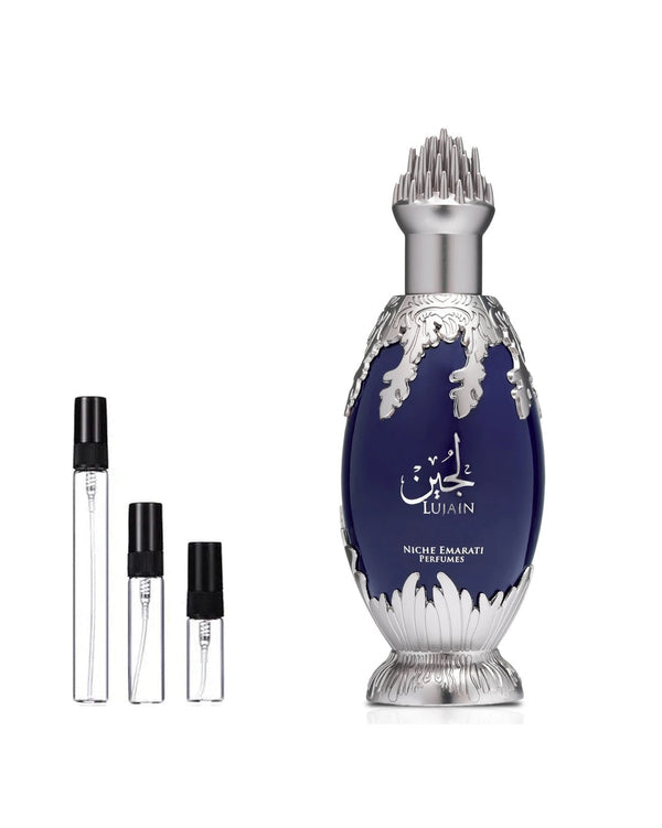 Niche Emarati Lujain sample – decant in glazen sprayflesje (2, 5 of 10 ml)