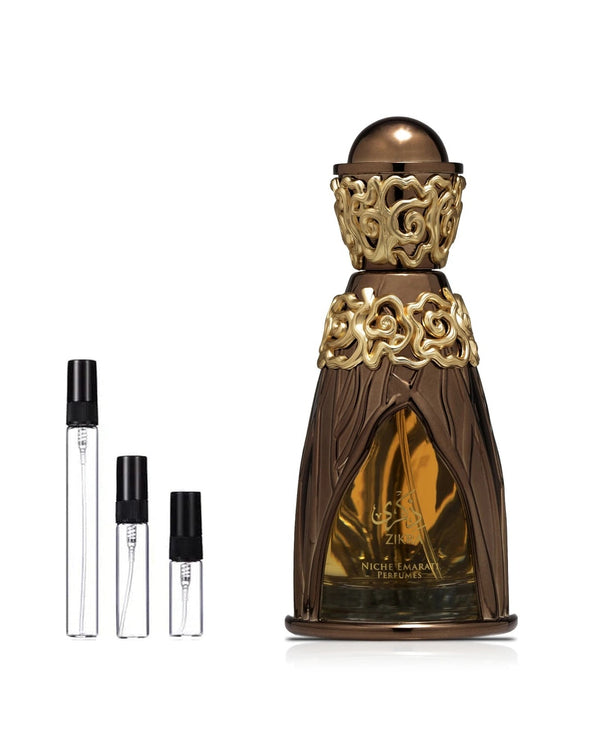 Niche Emarati Zikra sample – decant in glazen sprayflesje (2, 5 of 10 ml)