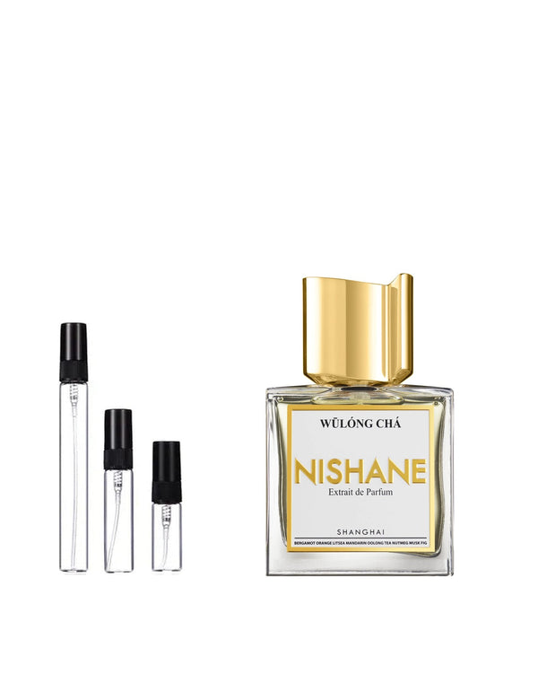 Nishane Wūlóng Chá Extrait de Parfum Sample – 2, 5 of 10 ml decant in glazen sprayflesje