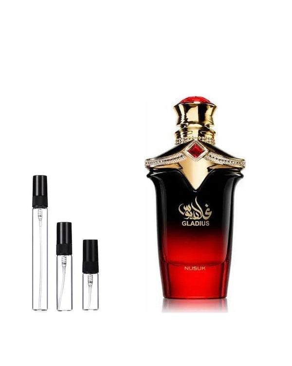 Nusuk Gladius sample – decant in glazen sprayflesje (2, 5 of 10 ml)