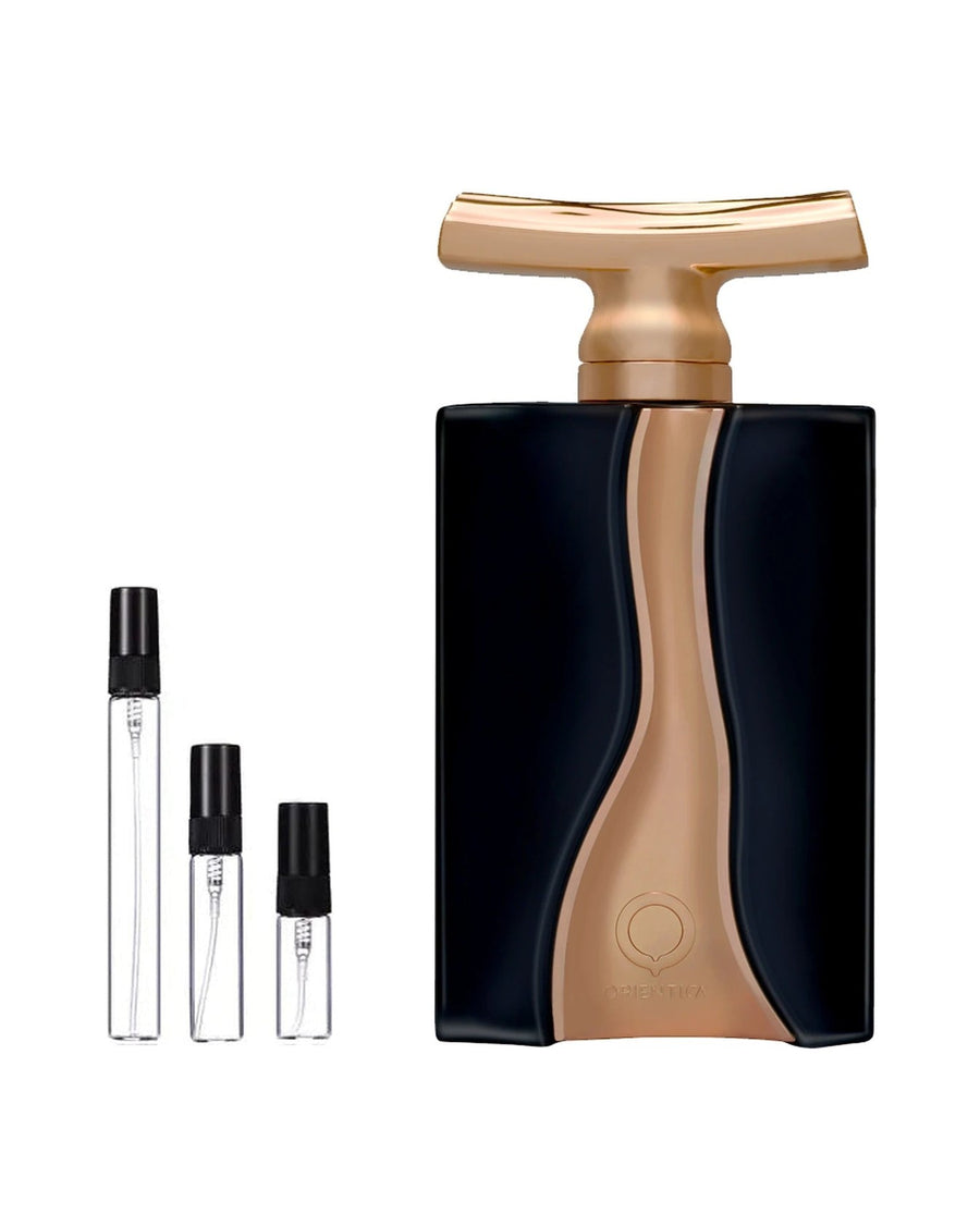 Orientica Cuir de Orientica Edition Noir sample – decant in glazen sprayflesje (2, 5 of 10 ml)