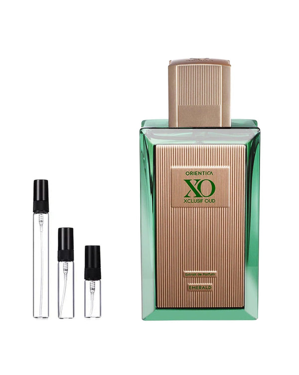Orientica Xclusif Oud Emerald sample – decant in glazen sprayflesje (2, 5 of 10 ml)
