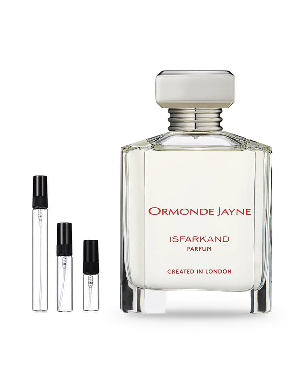 Ormonde Jayne Isfarkand sample – decant in glazen sprayflesje (2, 5 of 10 ml)